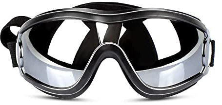 PETCUTE Hunde Sonnenbrille,Hundebrille Anti-UV Wasserdicht Winddicht,Hunde Sonnenbrille mit Belüftungslöchern,Verstellbarer Riemen,Hundebrille für Kleine Hunde/Katzen,Mode Hunde Schutzbrille