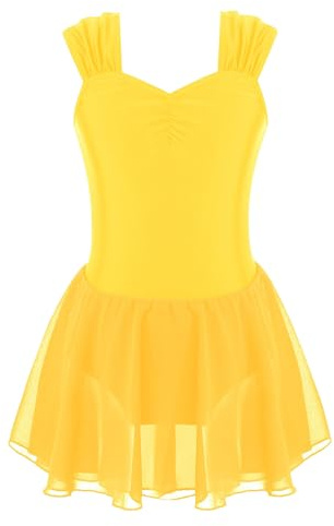 Freebily Maillot de Danza para Niña Vestido sin Manga Leotardo Gimnasia Rítmica Clásica Body Ballet Maillot con Falda Patinaje Artístico Ropa Danza Contemporánea