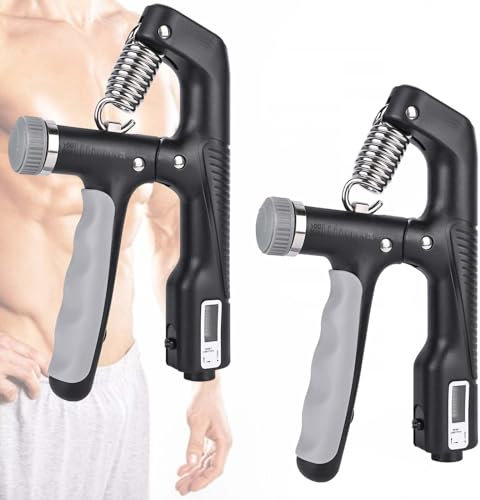 Handtrainer Unterarmtrainer: 2X Fingertrainer mit Zählfunktion 10-100 kg mit Zählfunktion Einstellbare Hand Grip Unterarme Werkzeuge Fingerhantel Trainingsgerät Griffkraft Trainer für Fitness