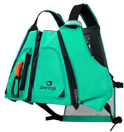 Owntop Swim Jacket Adults, Adjustable Safety Straps, Kayak Swim Vest, Mens Womens Buoyancy Float Jacket for Fishing, Boating, SUP (Green, XS/S)