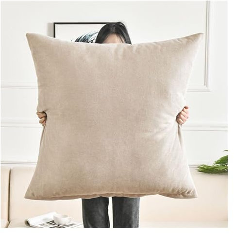 Sofa Kissenbezug 80x80 Kissenbezüge 70x70 Kissenhülle 60x60 Couch Dekokissen Bezug 50x50, Abnehmbare Kissenüberzug Und Atmungsaktiv Kopfkissenbezug Mit Reißverschluss ( Color : Beige , Size : 70x70cm