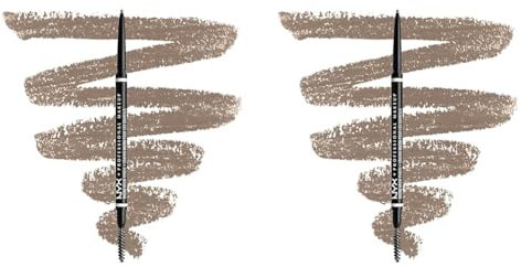 NYX Professional Makeup Micro Brow Pencil, Dual Ended Design, With Mechanical Brow Pencil And Spoolie Brush, Vegan Formula, Shade: Ash Blonde (Pack of 2)