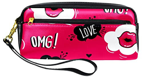 SJOAOAA OMG Federmäppchen aus PU-Leder, hohe Kapazität, für Büro, Rot, siehe abbildung, Einheitsgröße, Taschen-Organizer