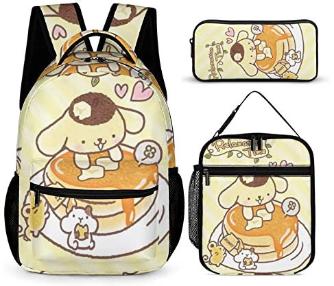 KyywDns Po-mPo-mPu-rin backpack Children bag adjustable for work picnic travel daypacks Cartoon Kids Lunch Box Storage Bag