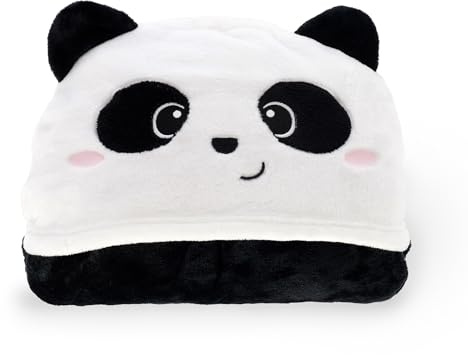 Legami - Mysiga huggar huvtröja! Panda-tema, med fickor för handvärmare och huva, polyesterfilt, knappstängning, 150 x 125 cm