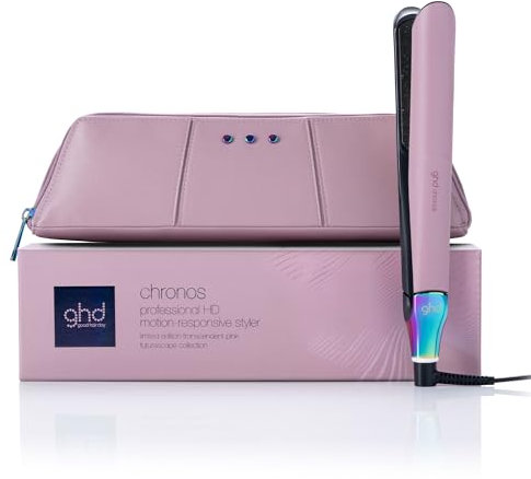 ghd Chronos Limited Edition Hair Straightener in Transcedent Pink with Matching Heat-Resistant Bag & Mat