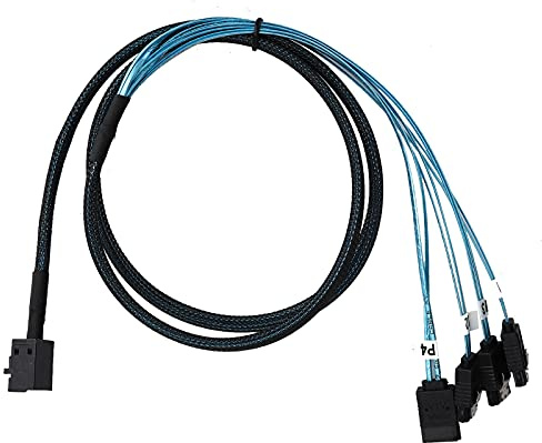 Cryfokt Efficiente Cavo Adattatore per Schede Mini SAS HD da 12 GB SFF‑8643 a 4 LSI, Sostituzione in Rame Intrecciato da 1 M/1, Iarde