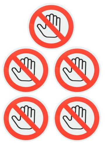 MAGICLULU Adesivo di Avvertimento 5 Fogli Cartello Non Toccare, Etichetta Staccabile per Segnaletica di Sicurezza in Fabbriche e Cantieri Diametro 25 MM