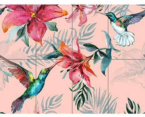 Artery8 Humingbirds And Lilies XL Giant Panel Poster (8 Sections)