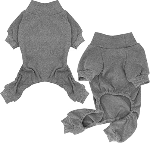HuaLiSiJi Hundpyjamas för Små Hundar Hundpyjamas Hunddräkt Vinter Bomull Elastisk Mjuk Och Bekväm, Lämplig för Små Och Medelstora Hundar (Grå, S)