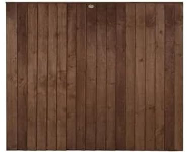 Forest Garden 6ft x 5ft (1.83m x 1.54m) Brown Pressure Treated Closeboard Fence Panel - Pack of 4