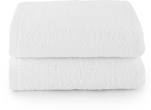 Top Towel - Plus - Toallas de baño grandes - Toallas baño - 2 toallas de mano o lavabo- 50x100 cms - Algodon 100% - Blanco