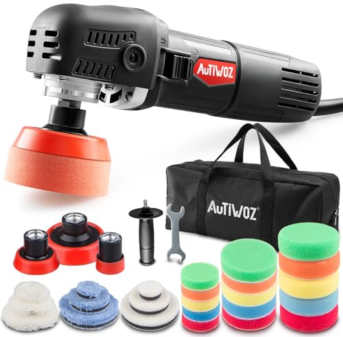 AUTIWOZ Rotary Car Polisher Buffer Sander Detailing Polish Kit 1/2/3inch Mini Polishing Machine Variable Speed with Polishing Pads for Car Motorcycle Detailing Buffing Sanding Polish Scratch Repairing