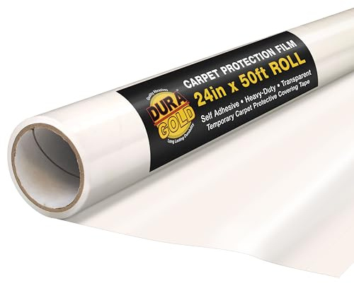 Dura-Gold Carpet Protection Film, 24-inch x 50-Foot Roll, Clear Plastic