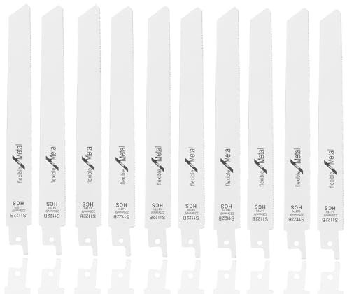 Gasea Juego de 10 Hojas Sierra Sable, Hojas de Sierra Recíproca Alternativa con Estuche de Almacenamiento Accesorios de Sierra de Sable para Metal (（S1122B-225mm/9 14TPI)