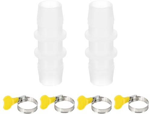 PATIKIL 2pcs Conector de Manguera de Desagüe, 3 Vías Adaptador Extensión de Drenaje con 4pcs Abrazaderas para Lavadora Aire Acondicionado para 14mm-16mm Tubo de Agua