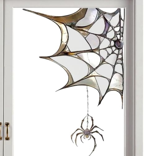 Ragnatele Adesive per Finestre | Decorazioni Ragnatele 2D Adesive | Sticker Appiccicoso Decorativo Per Halloween Casa Ufficio Aula Festa Natale Bagno