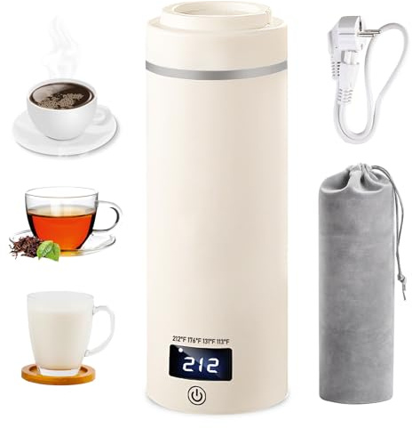 Elektrisk Vattenkokare Liten: 550ml Bärbar Elektrisk Vattenkokare, Mini Bärbar Vattenkokare, Resevattenkokare Med 4 Temperaturnivåer För Att Göra Mjölk, Kaffe Och Te