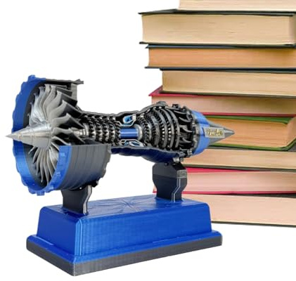 Airplane Engine Construction Kit - Turbofan Kit For Plane, STEM Educational Building Set | Mechanical Construction Toy Perr Collector Teenager Hobbist Adult Display Created
