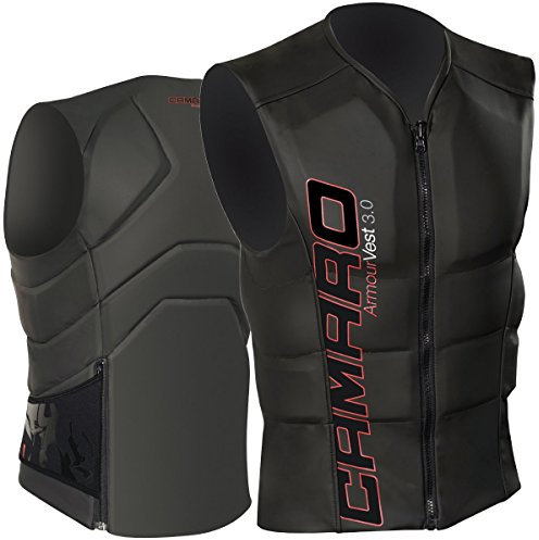 Camaro Armour 3.0 Neopren Prallschutz Oberteil Wakeboard Kite Wasserski Weste für aktive Wassersportler, Unisex-Erwachsene, Schwarz