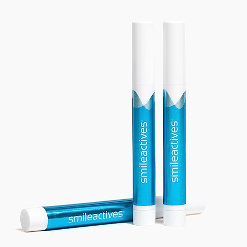Smileactives Teeth Whitening Pen for White Smile, Fast Tooth Whitener and Stain Remover with Precision Brush Tip, Dental Quality Whitening Gel, Travel Pen, Easy to Use, Vanilla Mint Flavor, 3 Pack