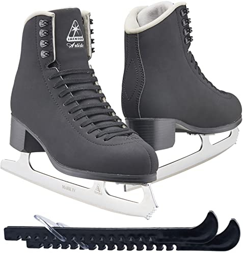 Jackson Ultima JS1792 Men's Ice Skates/Width: Medium (C/M) / Size: Adult 7.5 Bundle with Skate Guards