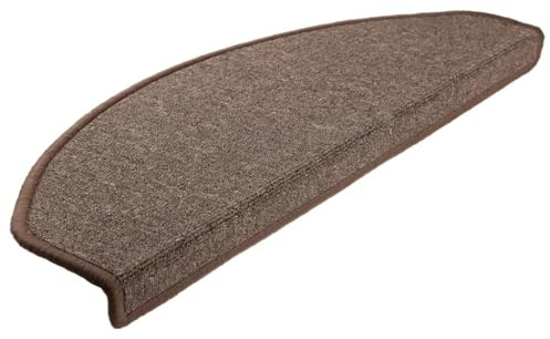 vidaXL Trappmattor 15 st 65x24x4 cm kaffebruna halvrunda stora