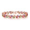 YAZILIND Buckle Bracelet Rose Gold Plated Color Leaves Shape Cubic Zirconia Jewelry for Women (19cm)