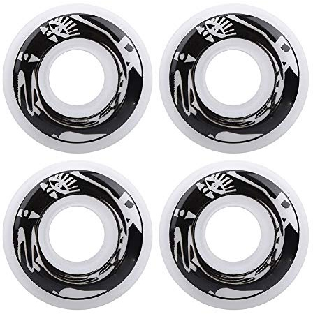 Ruote da Skateboard in PU, 75-85A, 4 Pezzi, Bianche con Motivo, per Scooter Elettrici, Adulti E Bambini, Elastiche E Durevoli