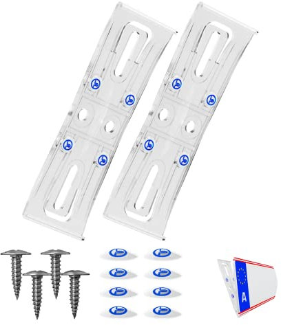 Soporte para matrícula de Austria sin Marco Transparente Plano 4 mm para Placas 520 x 120 mm Invisible para Todos los vehículos y Modelos Adecuado para Austria Dinamarca Eslovenia Hungría