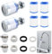 2 Pièces Filtre a Eau Robinet, Filtre Robinet Anti Calcaire, Purification Avancée de l'Eau du Robinet, Élimine le Chlore, les Métaux Lourds, Installation Facile et Rapide, Design Transparent