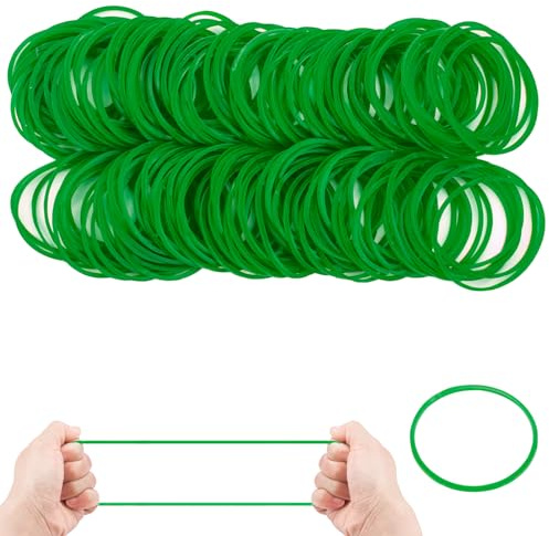 Elastici in gomma da 38 mm Diametro Elastici in Gomma da Ufficio, Spessore 1,5 mm, Colore Verde,400Pezzi