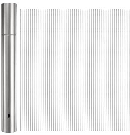 QUARKZMAN 100 Piezas Brochetas de Metal de 30cm x 3.5mm de Acero Inoxidable Palos Redondos Reutilizables para Barbacoa Bbq Al Aire Libre con Tubo de Almacenamiento