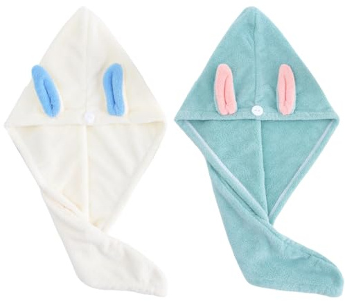 BQRKOTM 2 Piezas Toalla Microfibra Pelo Rizado Curly Toalla Pelo Microfibra Anti Frizz para Mujeres Pelo Largo Pelo Mojado Seco Rápido