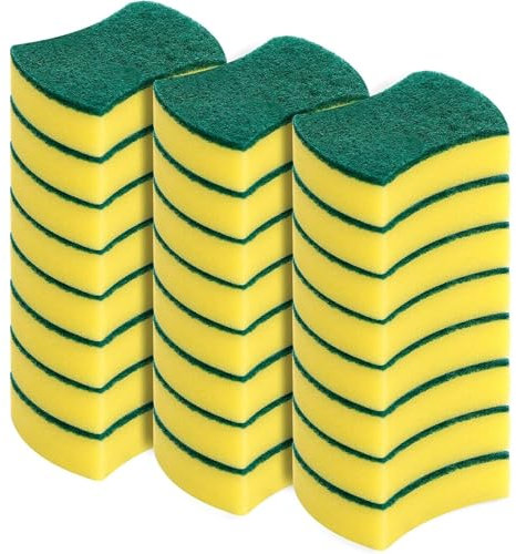 24-Pack Cleaning Sponges, High-Density Kitchen Sponge for Washing Up, Dual-Sided Dish Sponges with Non-Scratch Design, 10.5x8x3 cm (4.1x3.1x1.2 in) for Kitchen & Commercial Use