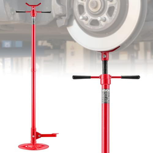 VEVOR Support de Fosse et de sous Pont 0,75 t, Chandelle Haute à Hauteur Réglable 132-203,2 cm, pour Entretien Voiture Sécurité Stabilisation Atelier Garage, Poignée Pivotante Montée sur Roulement