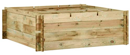 vidaXL Jardinera Verduras Madera Pino 120x120x40 cm Plantador Sembradora