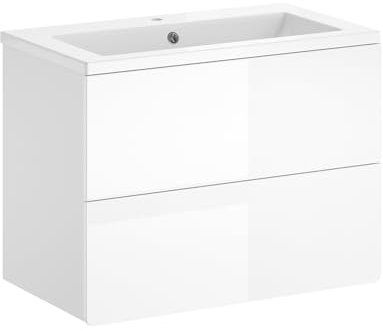 Vicco Badmöbel-Set Izan, Weiß Hochglanz, 2 Teile