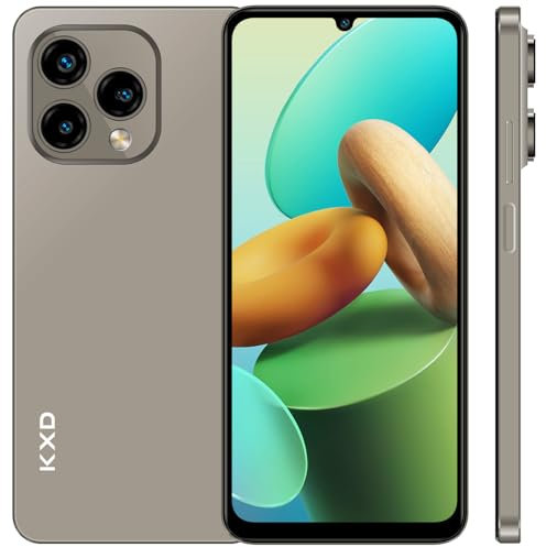 KXD 13C Téléphone Portable debloqué,4G Android 13,Écran 6.8 HD+ 90Hz IPS Display,16GB RAM +256GB ROM 4500mAh Batterie,50MP+13MP Caméra Smartphone Pas Cher,Octa Core,Dual SIM,Face ID/GPS/Type C-Gris