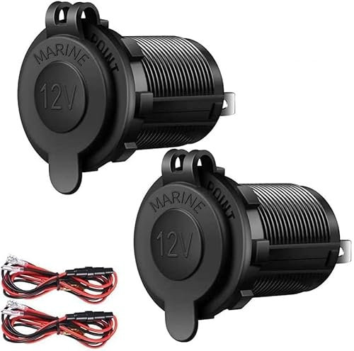 Hoembpn 2pcs Prise Allume Cigare Voiture étanche avec Fusible 10A,12V/24V Adaptateur Universel Rallonge Allume-Cigare Femelle Câble de 60cm pour Moto Camping Car Bateau Marine