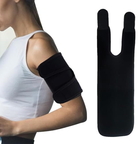 WEISENLINZ Fascia di supporto per bicipiti, tendinite, fascia a compressione, per donne e uomini, per la parte superiore del braccio, tendinite, sollievo dal dolore, (nero)