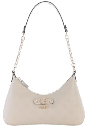 GUESS borsa a tracolla Dita Shoulder Bag Light Taupe Logo avorio