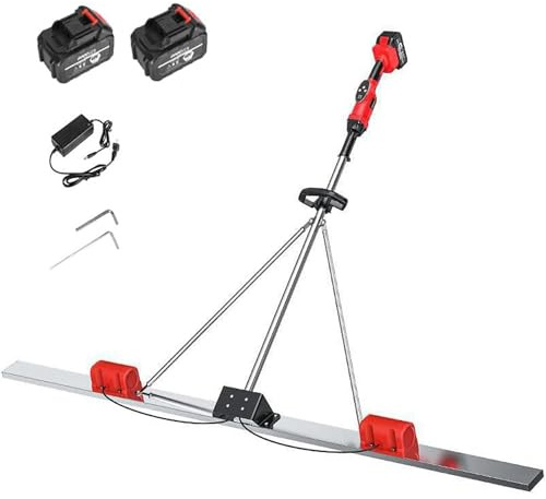 AityBuy Attrezzo per Finitura in Calcestruzzo, Kit Vibrante per Massetto in Calcestruzzo, Macchina Vibrante per Finitura in Cemento per Massetto Elettrico Senza Fili 1.8m