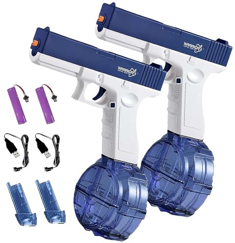 2 Pack Electric Water Gun, Water Guns for Adults, Double Magazine 434CC+58CC Large Capacity Automatic Water Gun
