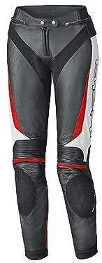 Held Lane II Pantaloni donna in pelle moto, nero/bianco/rosso, 34