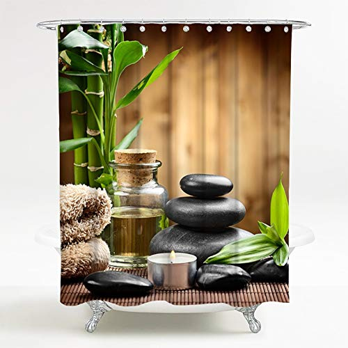 Sanilo Duschvorhang Spa 180 x 200 cm, hochwertige Qualität, 100% Polyester, wasserdicht, Anti-Schimmel-Effekt, inkl. 12 Duschvorhangringe