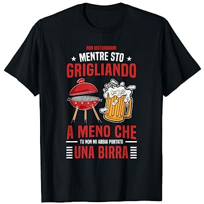 Divertente Barbecue & Birra Griglia Regali BBQ Papà Maglietta