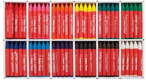 Baker Ross FE418 Chunky Crayons Craft Set - Pack of 180, Scrapbooking Supplies, Art Supplies for Children, Crayons for Kids,White,Black