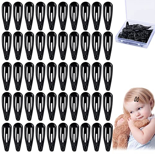 Jinlaili 50PCS Nero Fermagli per Capelli con Scatola, Mollette per Capelli Bambina Donne, Mini Fermagli per Capelli Tinta Unita, Capelli Antiscivolo Accessori per Bambini per ragazze - 3 * 1CM
