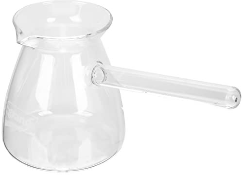 Cabilock 450Ml Théière en verre, Cafetière Grecque Cezve Pot Turque Verre Théière Café Avec Poignée Transparent
